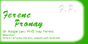 ferenc pronay business card